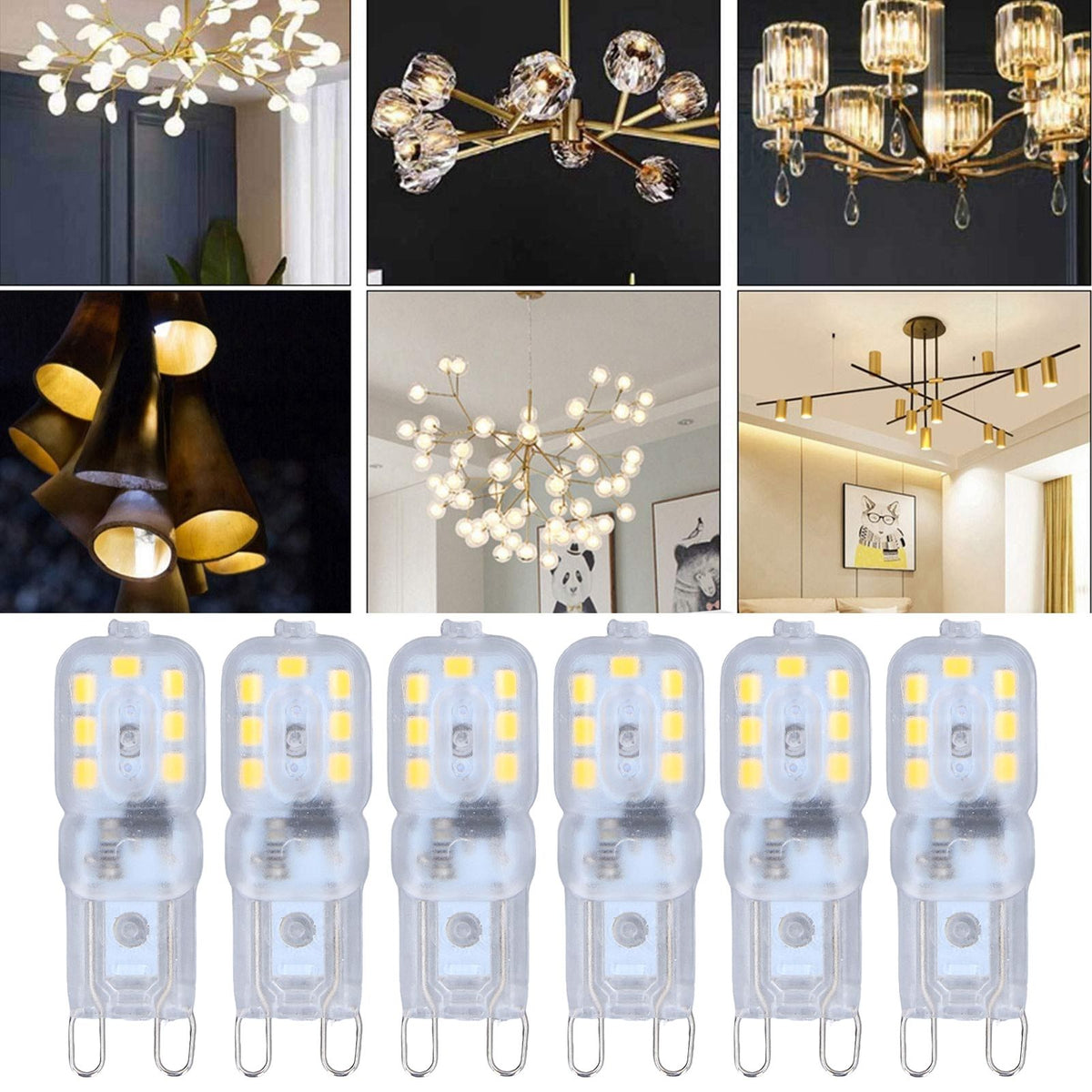 G9 Bulb Dimmable Eye Protection Energy Saving 14 LEDs 3W Light Bulb for Chandelier Table Lamp 6pcs Natural Light 220V