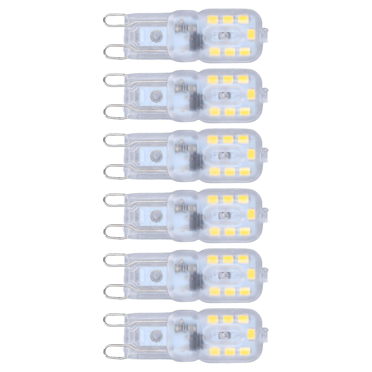 G9 Bulb Dimmable Eye Protection Energy Saving 14 LEDs 3W Light Bulb for Chandelier Table Lamp 6pcs Natural Light 110V