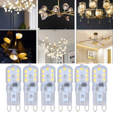 G9 Bulb Dimmable Eye Protection Energy Saving 14 LEDs 3W Light Bulb for Chandelier Table Lamp 6pcs Natural Light 110V - Extra Image