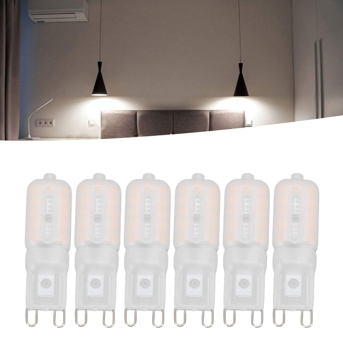 G9 Light Bulb Dimmable Eye Protection Energy Saving 5W 22 LED Small Bulbs for Ceiling Lamp Desk Lamp 6pcs Warm Light 220V