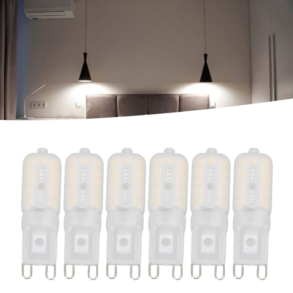 G9 Light Bulb Dimmable Eye Protection Energy Saving 5W 22 LED Small Bulbs for Ceiling Lamp Desk Lamp 6pcs Natural Light 220V