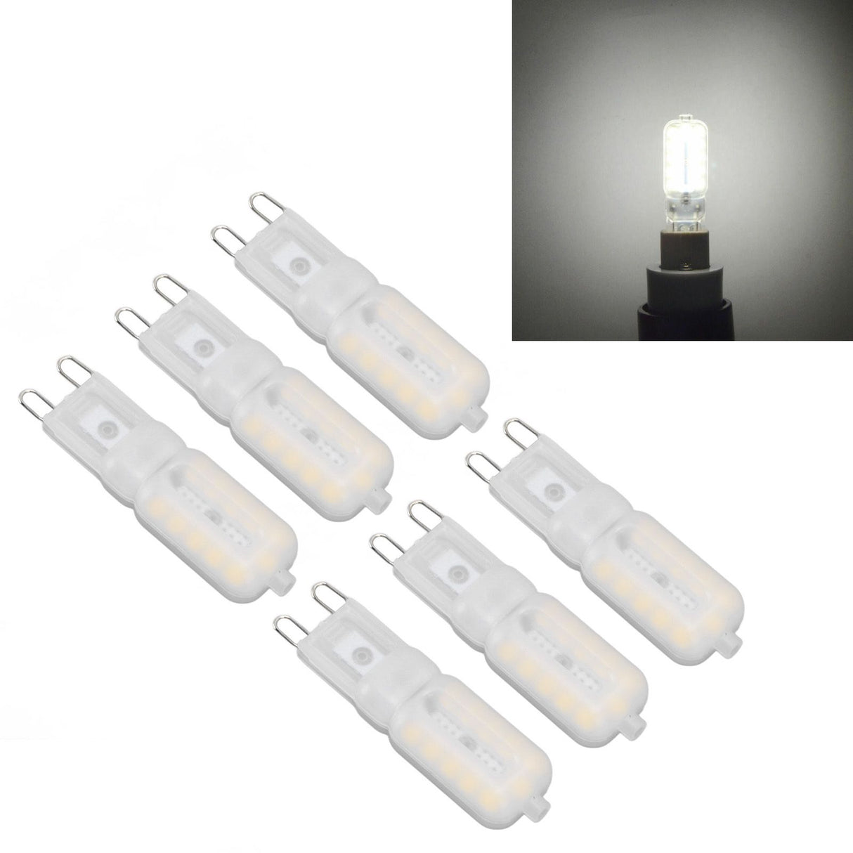 G9 Light Bulb Dimmable Eye Protection Energy Saving 5W 22 LED Small Bulbs for Ceiling Lamp Desk Lamp 6pcs Natural Light 110V