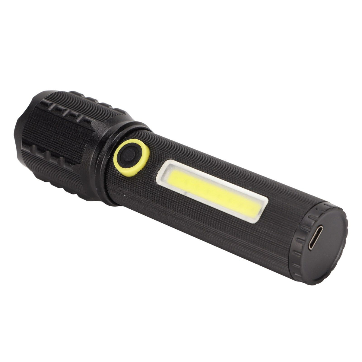 Mini Flashlight Strong Light 3 Modes Telescopic Zoom Portable Rechargeable for Camping Emergency Outdoor