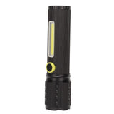 Mini Flashlight Strong Light 3 Modes Telescopic Zoom Portable Rechargeable for Camping Emergency Outdoor - 45-Degree Angle