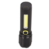 Mini Flashlight Strong Light 3 Modes Telescopic Zoom Portable Rechargeable for Camping Emergency Outdoor