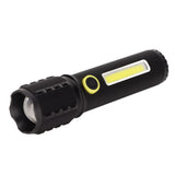 Mini Flashlight Strong Light 3 Modes Telescopic Zoom Portable Rechargeable for Camping Emergency Outdoor