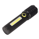 Mini Flashlight Strong Light 3 Modes Telescopic Zoom Portable Rechargeable for Camping Emergency Outdoor