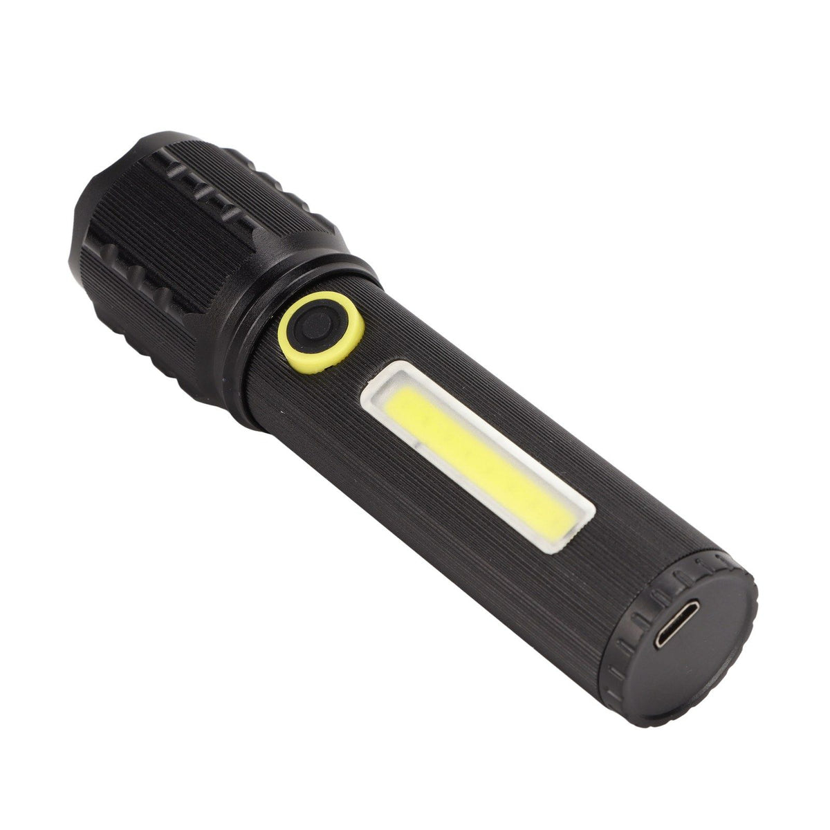 Mini Flashlight Strong Light 3 Modes Telescopic Zoom Portable Rechargeable for Camping Emergency Outdoor