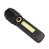 Mini Flashlight Strong Light 3 Modes Telescopic Zoom Portable Rechargeable for Camping Emergency Outdoor