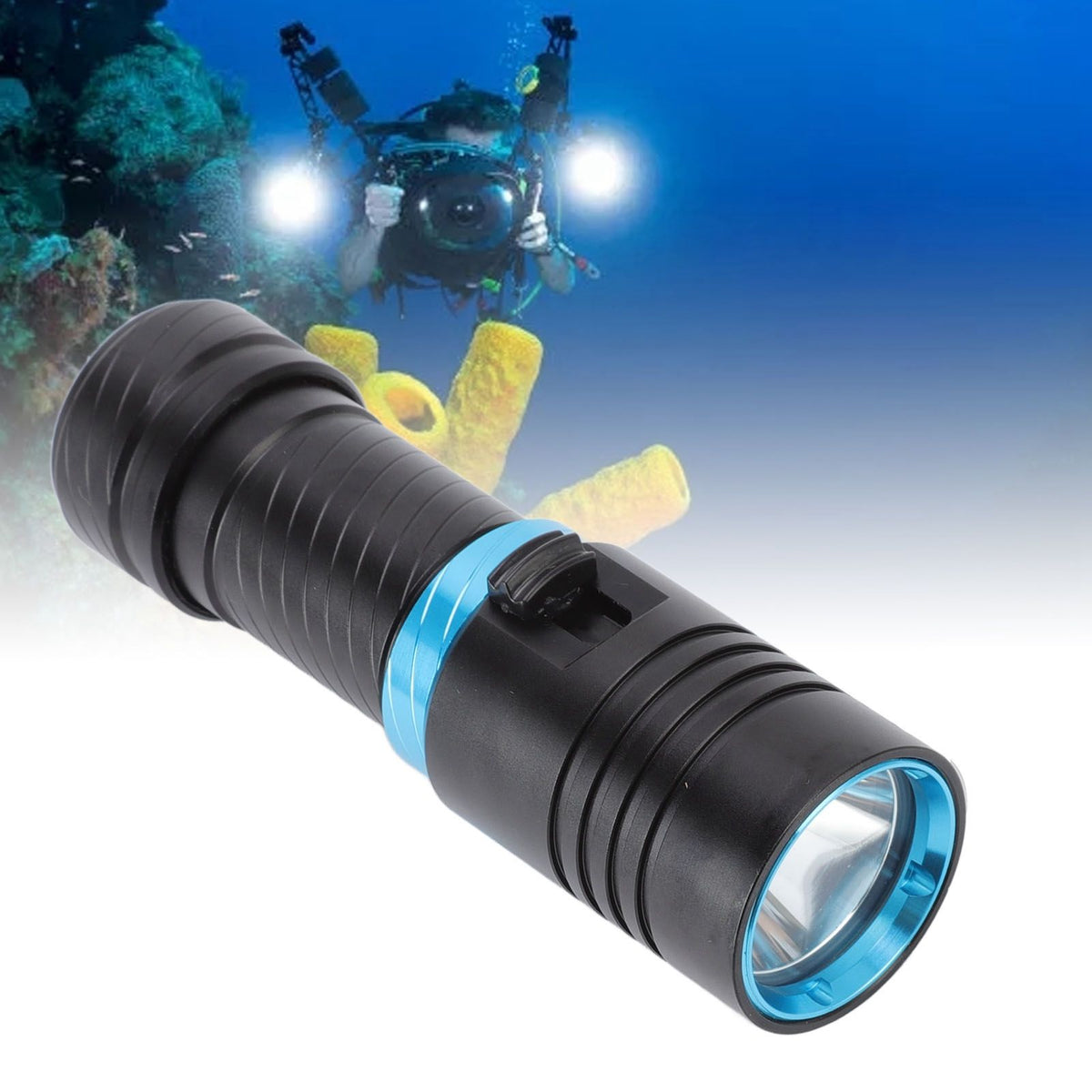 5000LM Diving Flashlight IPX8 100m Underwater Waterproof Infinitely Dimmable L2 LED Beads Scuba Dive Lights For Diving