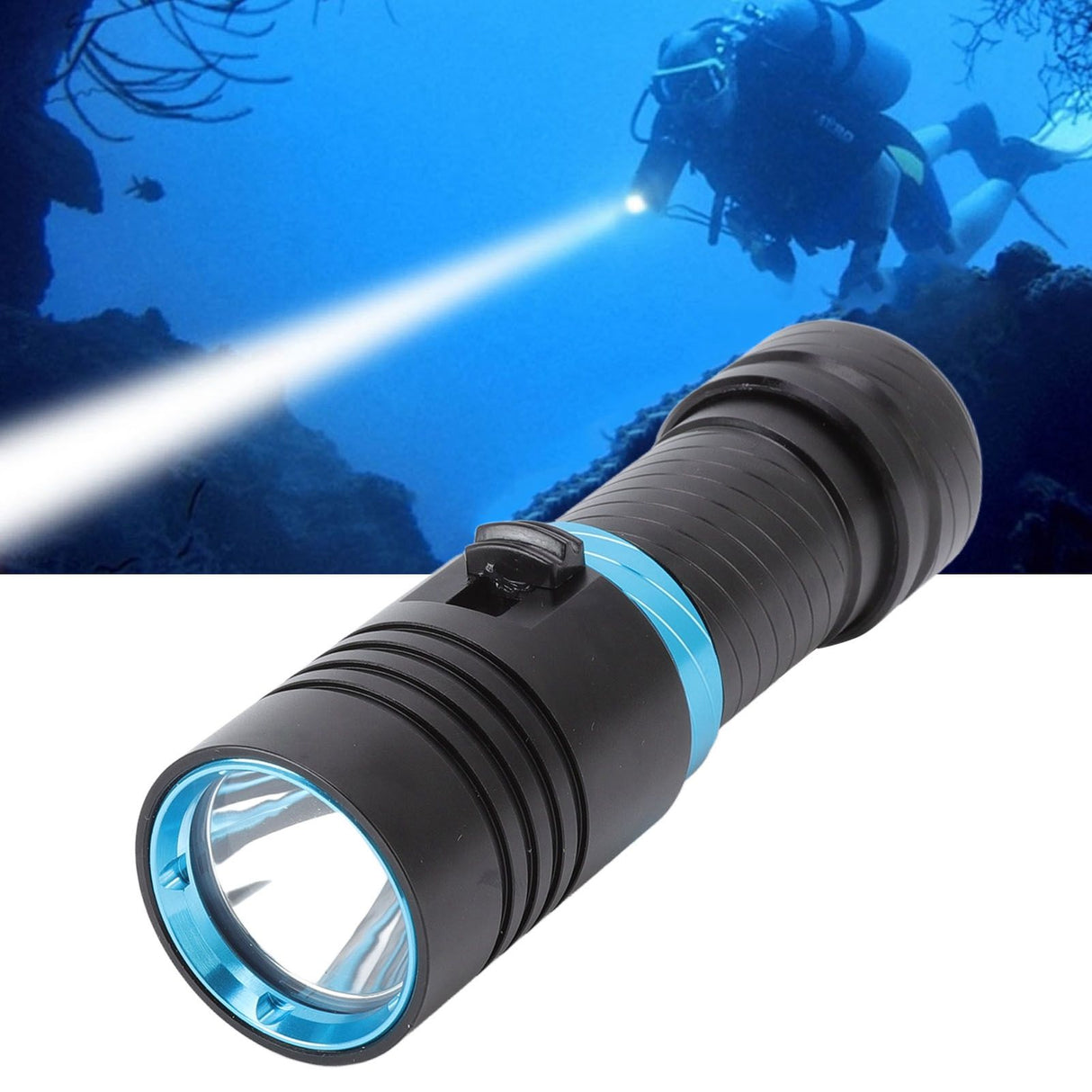 5000LM Diving Flashlight IPX8 100m Underwater Waterproof Infinitely Dimmable L2 LED Beads Scuba Dive Lights For Diving