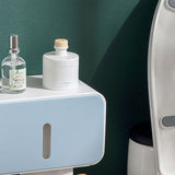 Wall Mounted Toilet Paper Holder PS ABS Waterproof Roll Paper Tissue Storage Box Bathroom Accessories Blue