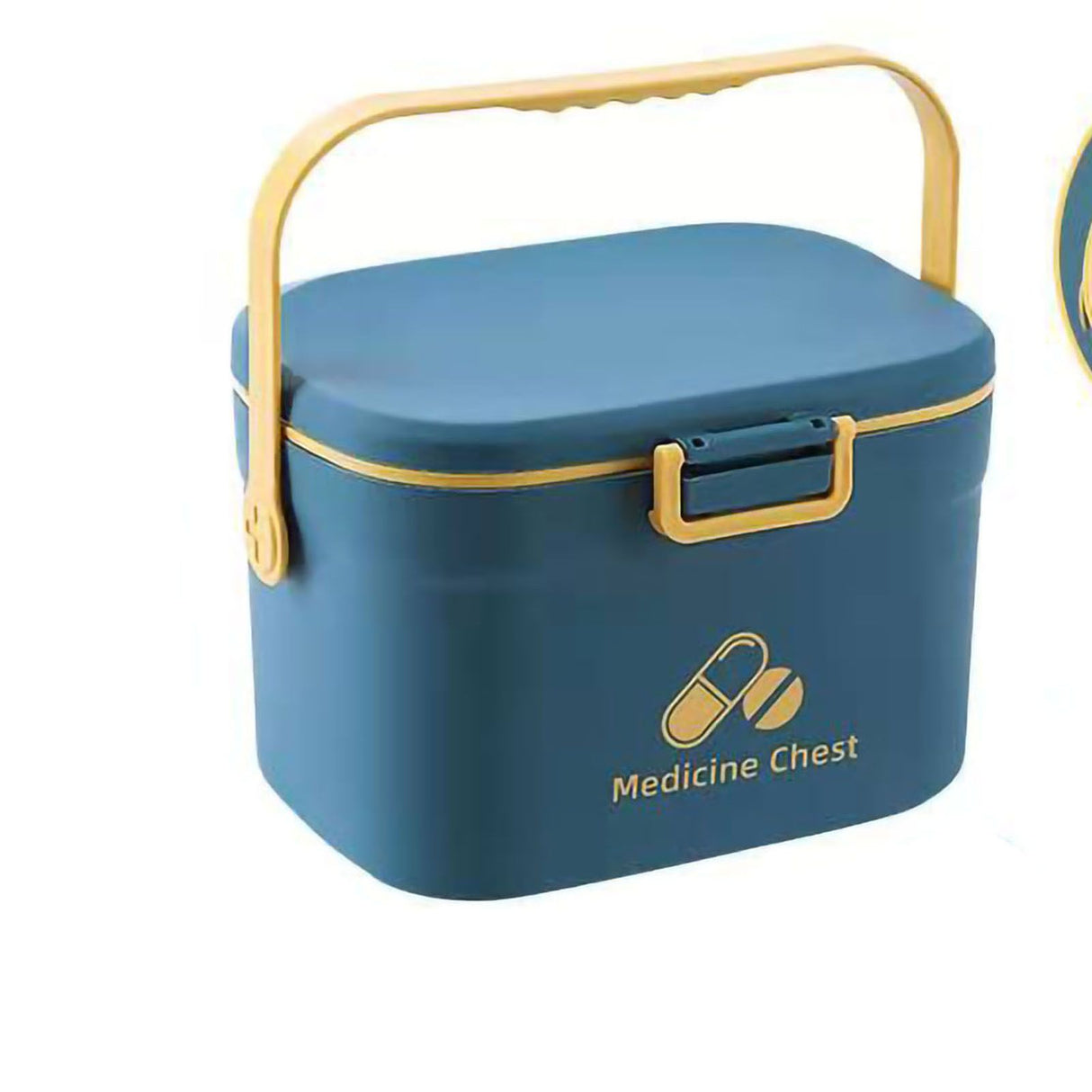 Medicine Box Pill Storage Case Sewing Tin Container PP 2 Layer Portable for Home Office Blue