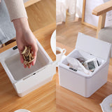 Smart Sensor Trash Waste Can Multifunctional Electric Induction Storage Bin for Desktop Car White
