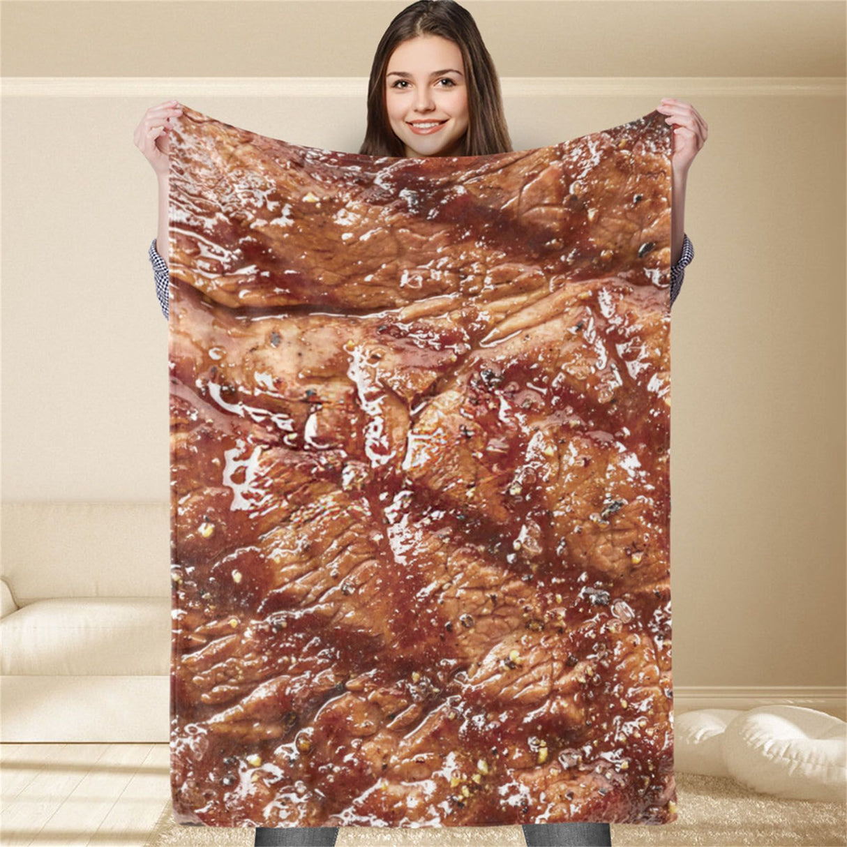 Throw Blanket Clear Food Photo Printed Soft Polyester Skin Friendly Funny for Home Sleeping Office Outdoors 80x100cm / 31.5x39.4in