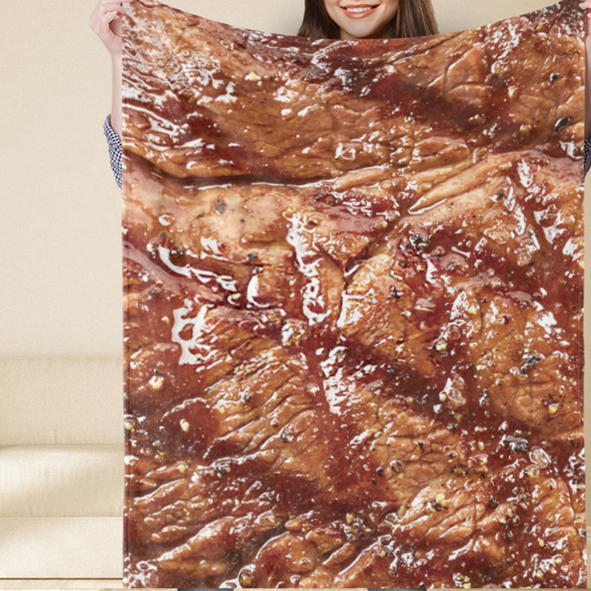 Throw Blanket Clear Food Photo Printed Soft Polyester Skin Friendly Funny for Home Sleeping Office Outdoors 80x100cm / 31.5x39.4in