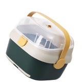 Baby Bottle Drying Rack Nursing Bottle Storage Box Container with Swivel Vent Dust Cover Drain Tray Detachable Holder Green