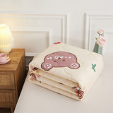 Summer Air Conditioner Quilt Machine Washable Soft Breathable Portable Air Conditioner Blanket Summer Comforter Cute Bear 180x200cm
