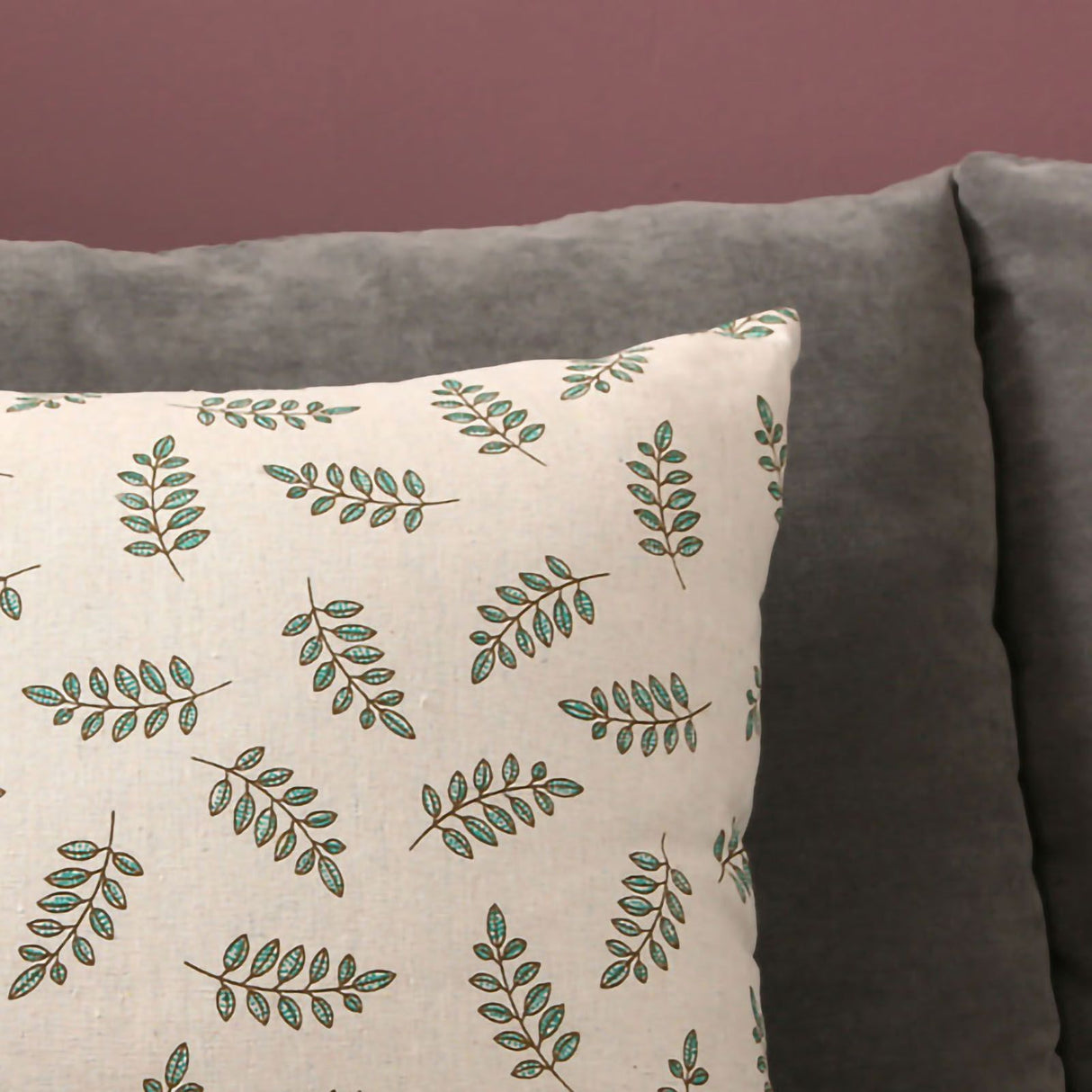 Home Pillow Case Sofa Cushion Accessories Linen Nordic Style Daily Use Home Textiles Small Green Leaves 45x45