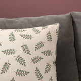 Home Pillow Case Sofa Cushion Accessories Linen Nordic Style Daily Use Home Textiles Small Green Leaves 45x45 - Front View