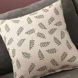 Home Pillow Case Sofa Cushion Accessories Linen Nordic Style Daily Use Home Textiles Small Green Leaves 45x45 - Top-Down View