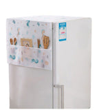 Refrigerator Dust Cover PEVA Home Water and Oil Proofing Refrigerator Cover Towel for Kitchen Seahorse House 130x55cm/51.2x21.7in