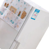 Refrigerator Dust Cover PEVA Home Water and Oil Proofing Refrigerator Cover Towel for Kitchen Seahorse House 130x55cm/51.2x21.7in