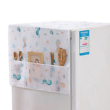 Refrigerator Dust Cover PEVA Home Water and Oil Proofing Refrigerator Cover Towel for Kitchen Seahorse House 130x55cm/51.2x21.7in