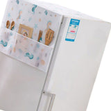 Refrigerator Dust Cover PEVA Home Water and Oil Proofing Refrigerator Cover Towel for Kitchen Seahorse House 130x55cm/51.2x21.7in - 45-Degree Angle
