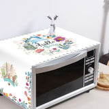 Microwave Cover Cloth Oven Cute Dust Proof Shiled Universal Oil Proof Nordic Style Simple Parts Blue Rabbit 35x100cm - Front View