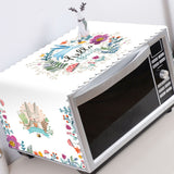 Microwave Cover Cloth Oven Cute Dust Proof Shiled Universal Oil Proof Nordic Style Simple Parts Blue Rabbit 35x100cm - Top-Down View