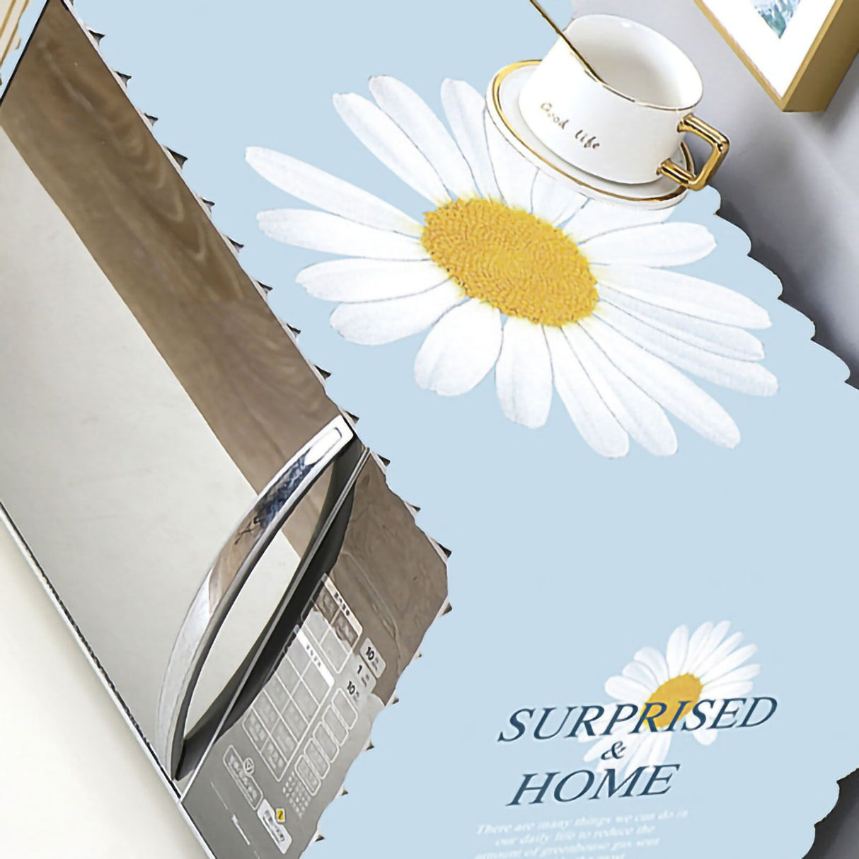 Microwave Cover Cloth Oven Cute Dust Proof Shiled Universal Oil Proof Nordic Style Simple Parts Daisy 35x100cm