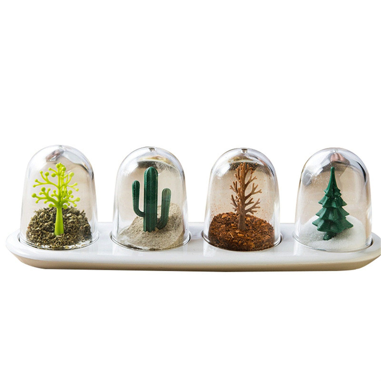 4pcs Seasoning Storage Container Innovative Cute Design Seasoning Shaker Kitchen Spice Jar Set for Home Plant