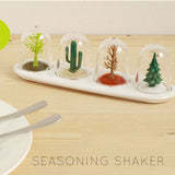 4pcs Seasoning Storage Container Innovative Cute Design Seasoning Shaker Kitchen Spice Jar Set for Home Plant