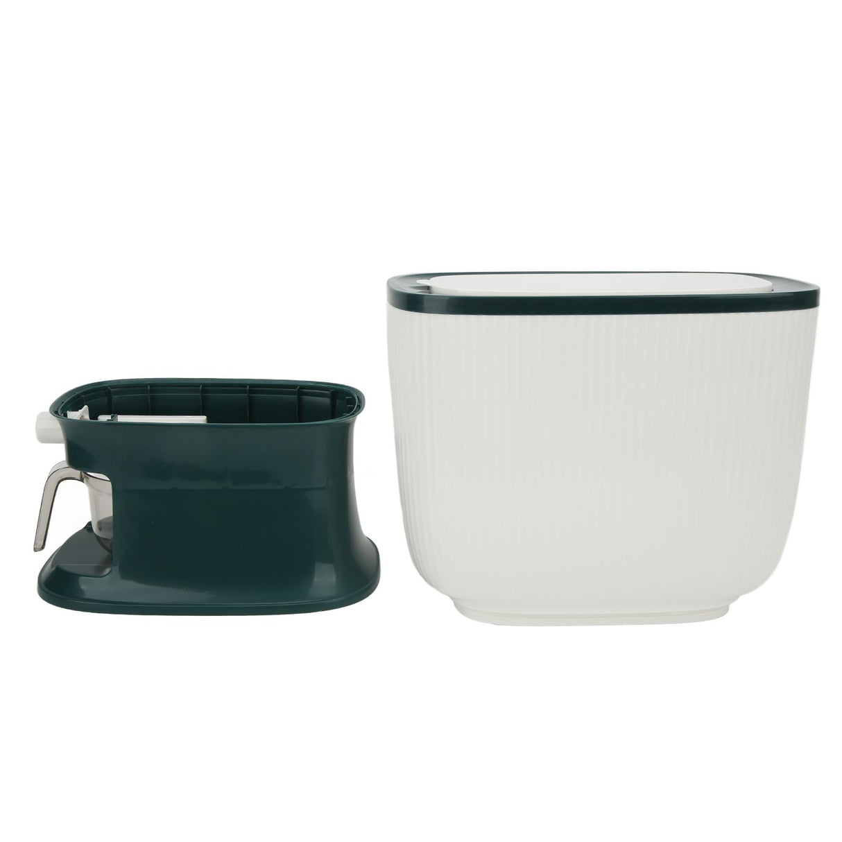 Household Rice Dispenser Large Capacity Automatic Rebound Food Grain Storage Container with Cup Green