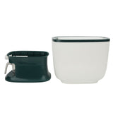 Household Rice Dispenser Large Capacity Automatic Rebound Food Grain Storage Container with Cup Green - Side View