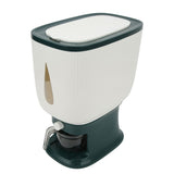 Household Rice Dispenser Large Capacity Automatic Rebound Food Grain Storage Container with Cup Green - Extra Image