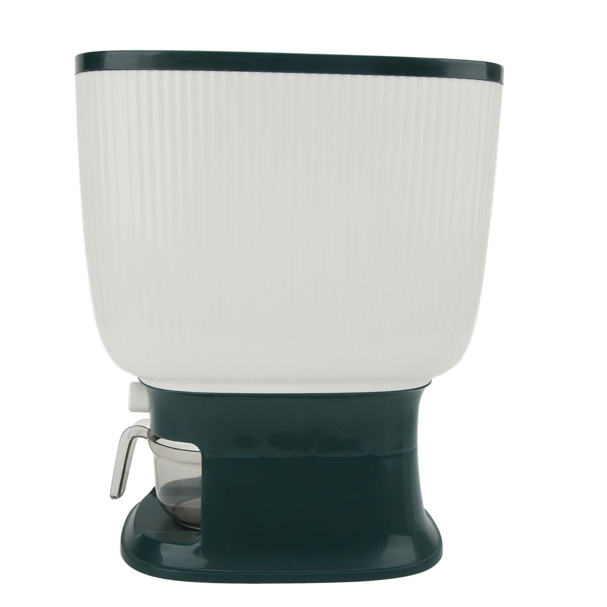 Household Rice Dispenser Large Capacity Automatic Rebound Food Grain Storage Container with Cup Green