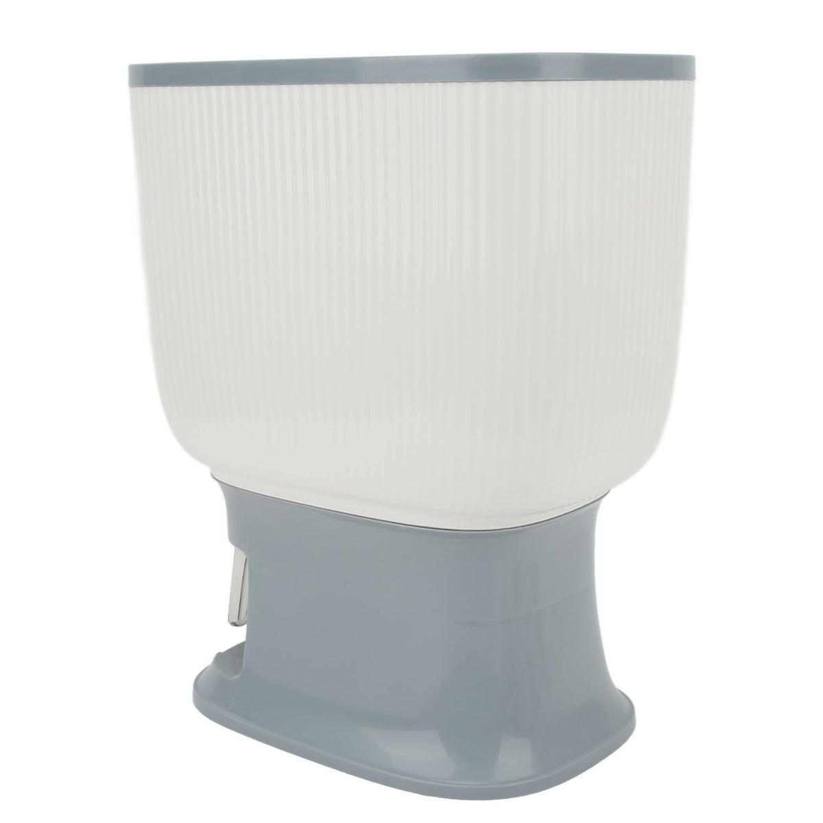 Household Rice Dispenser Large Capacity Automatic Rebound Food Grain Storage Container with Cup Grey