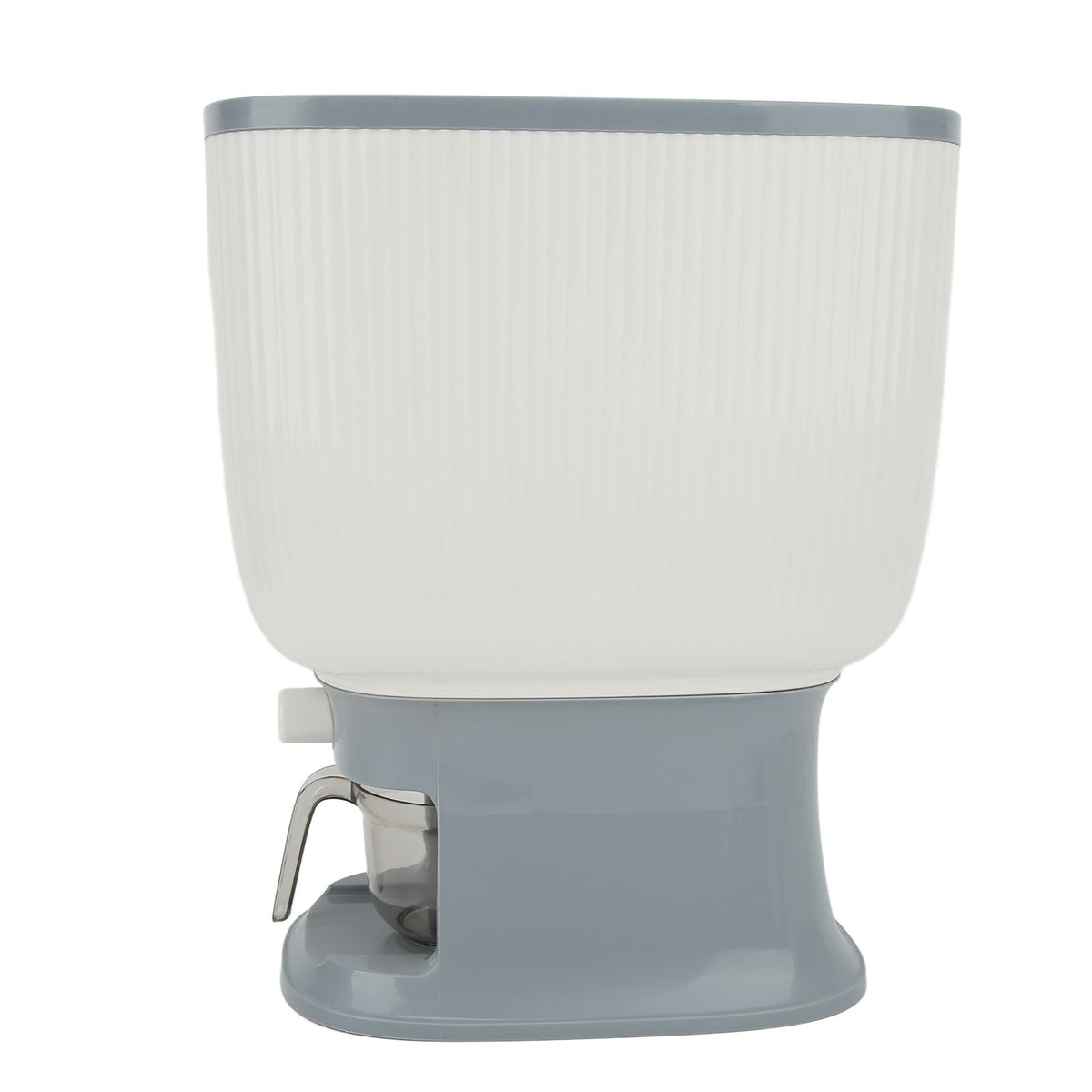 Household Rice Dispenser Large Capacity Automatic Rebound Food Grain Storage Container with Cup Grey