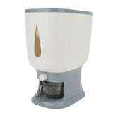 Household Rice Dispenser Large Capacity Automatic Rebound Food Grain Storage Container with Cup Grey - Low Angle