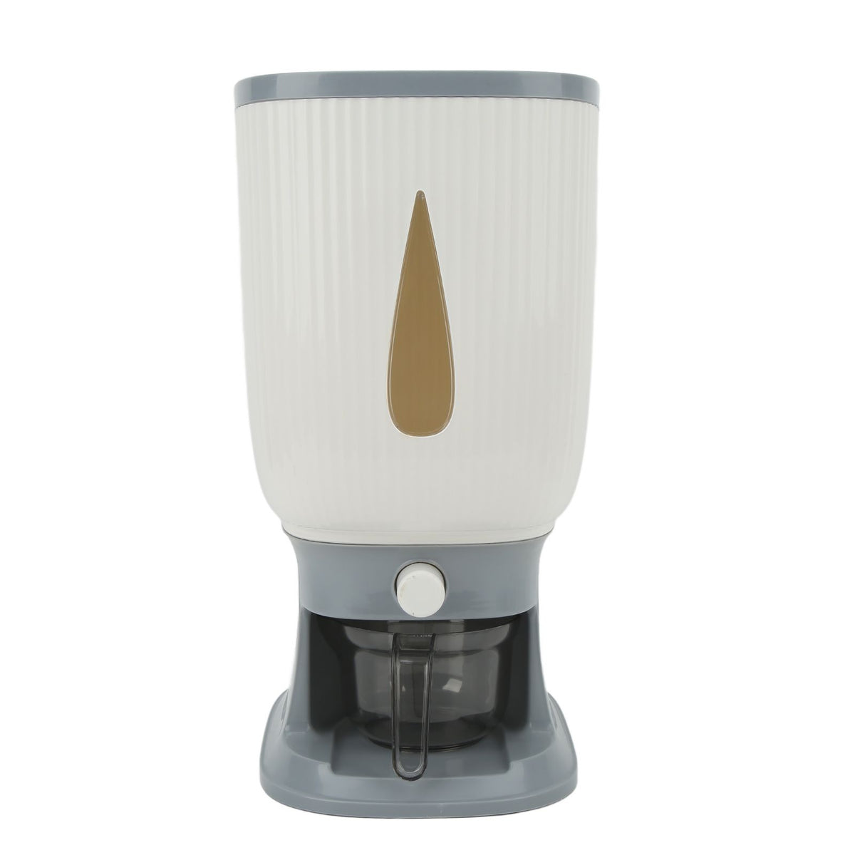 Household Rice Dispenser Large Capacity Automatic Rebound Food Grain Storage Container with Cup Grey