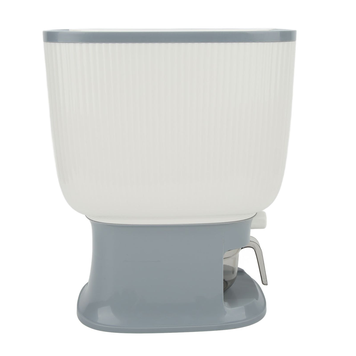 Household Rice Dispenser Large Capacity Automatic Rebound Food Grain Storage Container with Cup Grey