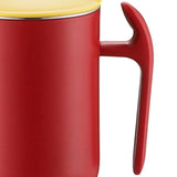 550ml Stainless Steel Double Walled Mugs Leakproof Prevent Scalding Frosted Insulated Coffee Mugs for Home Cafe Office Dark Red 550ml