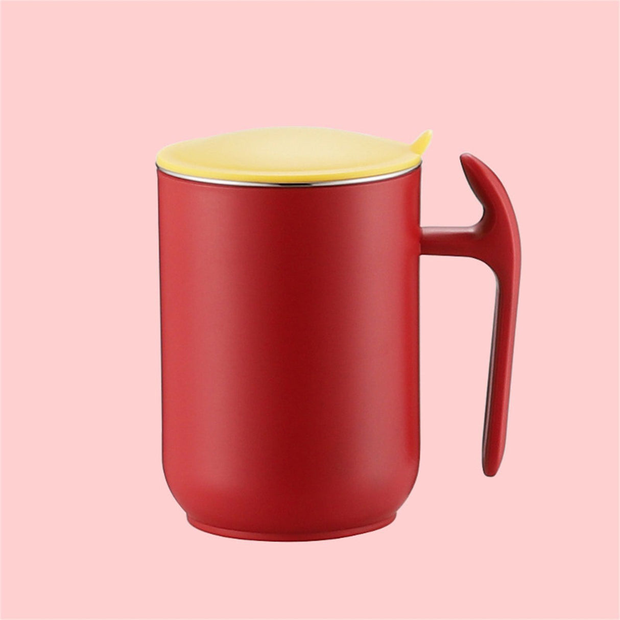 550ml Stainless Steel Double Walled Mugs Leakproof Prevent Scalding Frosted Insulated Coffee Mugs for Home Cafe Office Dark Red 550ml