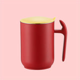 550ml Stainless Steel Double Walled Mugs Leakproof Prevent Scalding Frosted Insulated Coffee Mugs for Home Cafe Office Dark Red 550ml - 45-Degree Angle