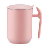 550ml Stainless Steel Double Walled Mugs Leakproof Prevent Scalding Frosted Insulated Coffee Mugs for Home Cafe Office Sakura Pink 550ml