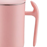 550ml Stainless Steel Double Walled Mugs Leakproof Prevent Scalding Frosted Insulated Coffee Mugs for Home Cafe Office Sakura Pink 550ml - Side View