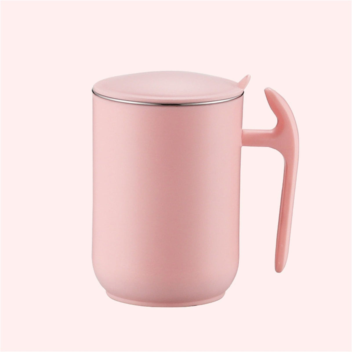 550ml Stainless Steel Double Walled Mugs Leakproof Prevent Scalding Frosted Insulated Coffee Mugs for Home Cafe Office Sakura Pink 550ml