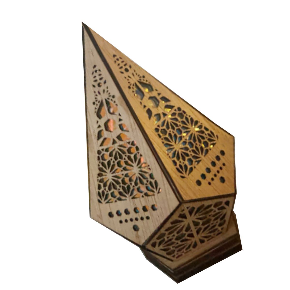 Floor Lamp Bohemian Style USB Wooden Floor Lamp Modern Geometric Light for Living Room Bedroom